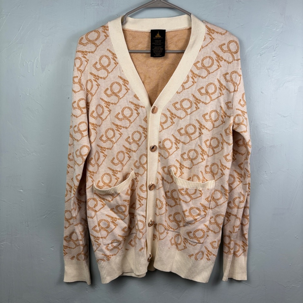 Walt Disney World 50th Anniversary Cream and Gold Cardigan Sweater